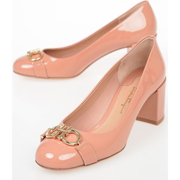 Salvatore Ferragamo Women's Garda Patent Leather Slip On Closed Toe Heel sz 6 - Picture 1 of 16